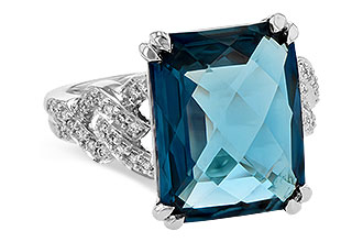 A226-54617: LDS RG 9.40 LONDON BLUE TOPAZ 9.60 TGW (15x12MM)