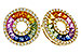 A311-11853: EARRINGS 2.10 MULTI-COLOR SAPP 2.37 TGW