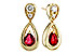 A311-11862: EARRINGS .40 RUBY .52 TGW (4x3 RUBY)