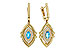 A312-00053: EARRINGS .50 TW BLUE TOPAZ .78 TGW (6x3MM BT)