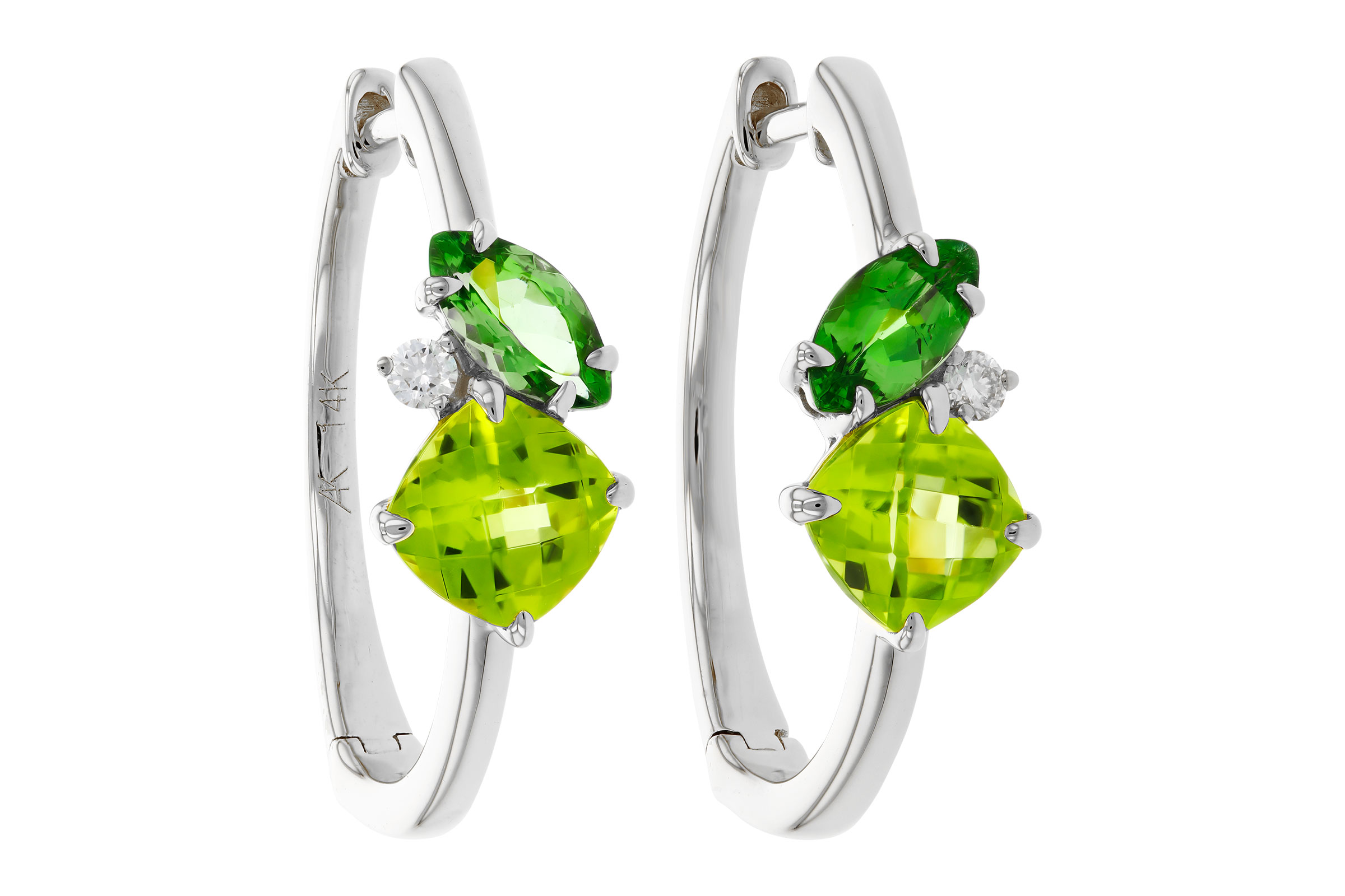 A312-01835: EARRINGS 1.69 TW SEMI-PREC (PER,TSAV) 1.73 TGW
