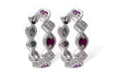 B037-45462: EARRINGS .20 RUBY .25 TGW