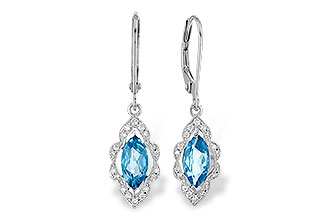 B309-34635: EARR 1.02 TW BLUE TOPAZ 1.17 TGW