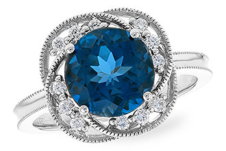 B310-20989: LDS RG 2.90 LONDON BLUE TOPAZ 3.05 TGW (9MM LBT)
