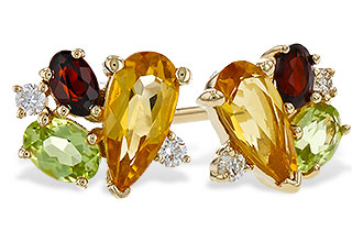 B311-11853: EARRINGS .66 SEMI PREC (CIT,PER,GAR) .70 TGW