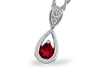 B311-11862: NECKLACE .20 RUBY .26 TGW (4x3 RUBY)