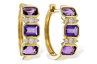 B311-17308: EARRING 1.05 TW AMETHYST 1.16 TGW