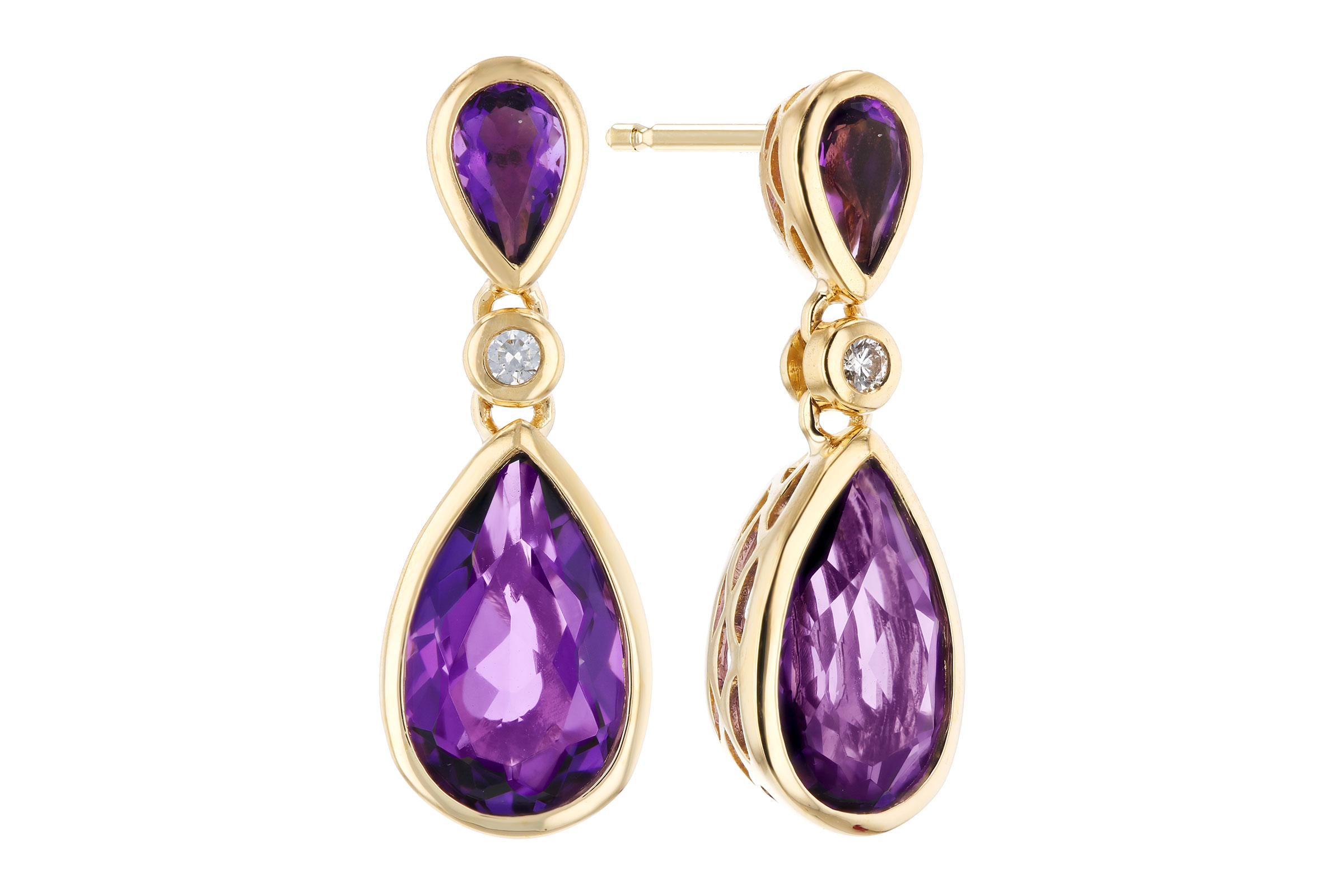 B312-02735: EARRINGS 2.80 TW AMETHYST 2.84 TGW