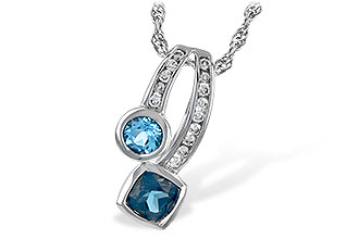 C225-71898: NECKLACE .91 TW BLUE TOPAZ 1.04 TGW
