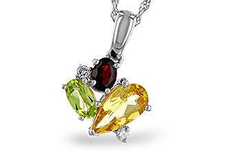 C311-11853: NECKLACE .79 SEMI PREC (CIT,PER,GAR) .82 TGW