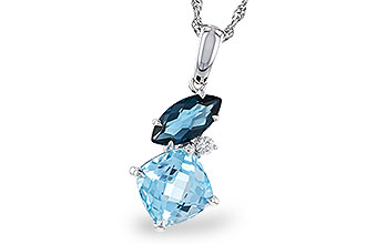 C311-12735: NECKLACE 2.37 TW BLUE TOPAZ 2.40 TGW
