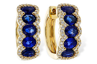 C311-16371: EARRINGS 2.32 TW SAPPHIRE 2.57 TGW