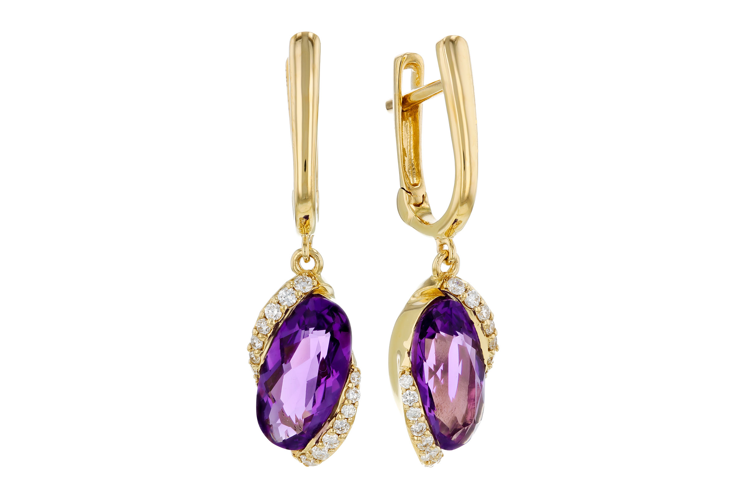 C312-01862: EARRINGS 2.14 TW AMETHYST 2.26 TGW (10x5MM AMY)