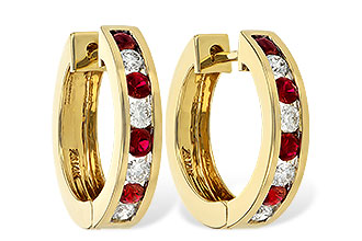 D037-48189: EARRINGS .59 RUBY 1.02 TGW