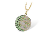 D224-75535: NECK .95 ROSE CUT GREEN GARNET 1.37 TGW