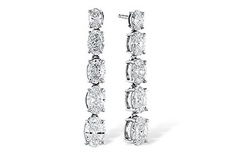 D310-24571: EARRINGS 1.90 TW OVAL DIAMONDS