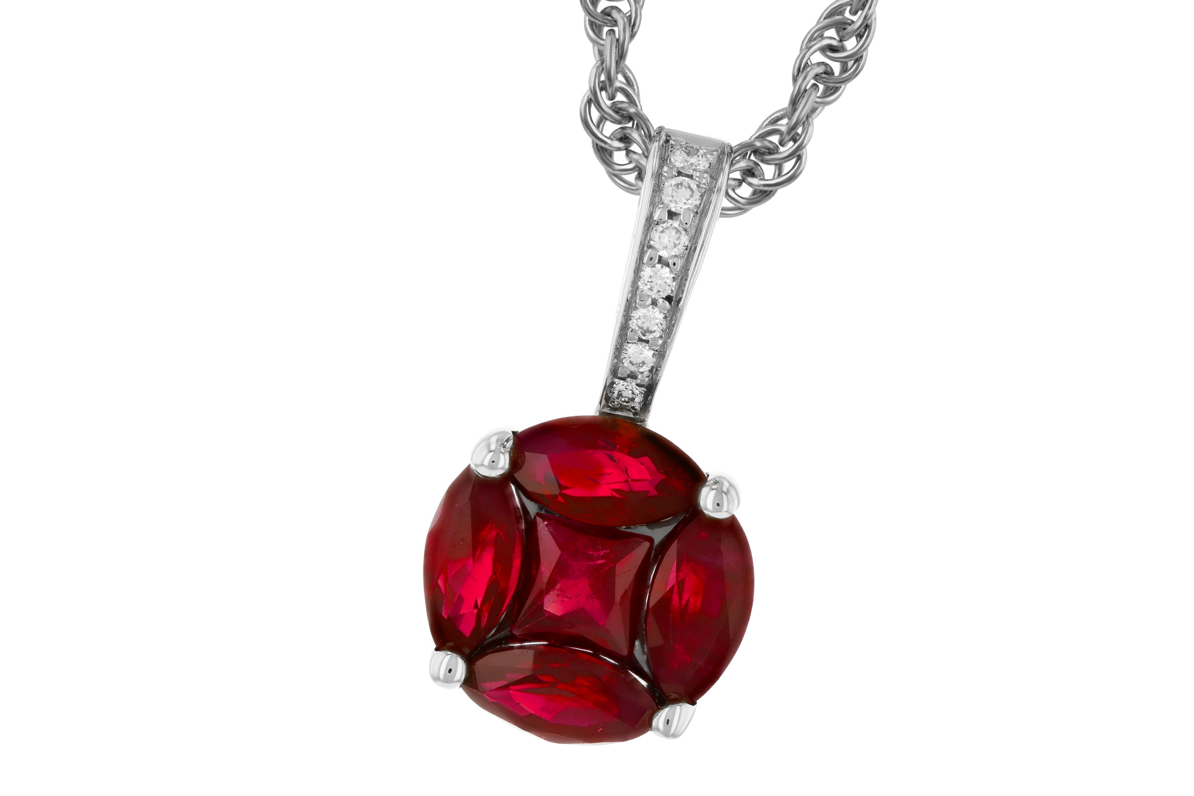 D312-00080: NECKLACE .80 RUBY .82 TW