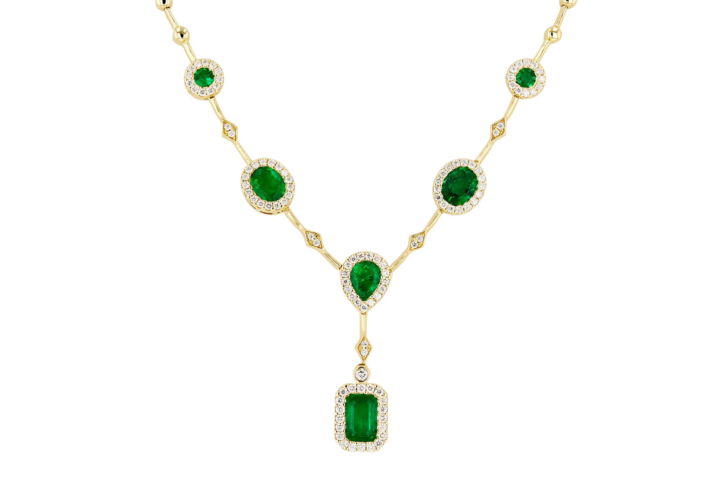 D312-01826: NECKLACE 1.66 TW EMERALD 2.08 TGW (17")