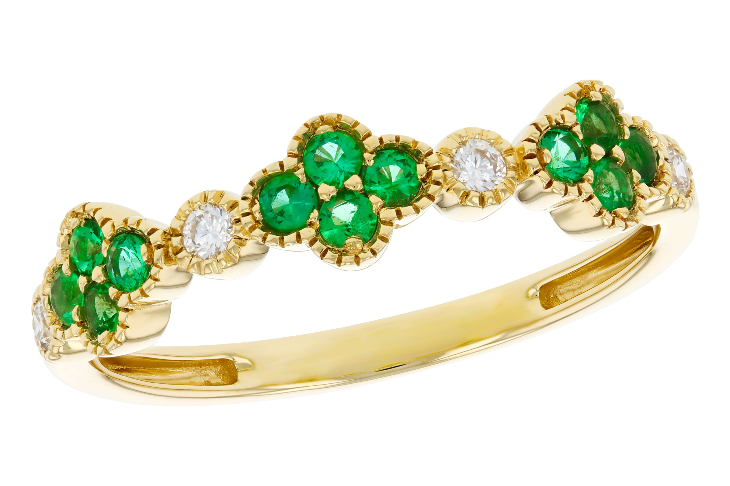 D312-02753: LDS WED RG .18 TW EMERALD .26 TGW