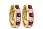E037-48189: EARRINGS 1.22 RUBY 2.06 TGW