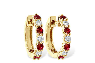 E037-48207: EARRINGS .64 RUBY 1.05 TGW