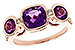E310-23644: LDS RG 2.25 TW AMETHYST 2.50 TGW (7MM CUSHION)