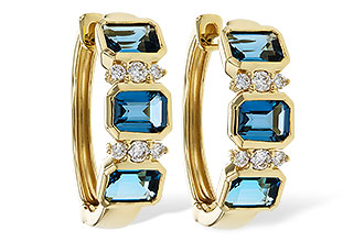 E311-10980: EARRINGS 1.37 TW LONDON BLUE TOPAZ 1.48 TGW