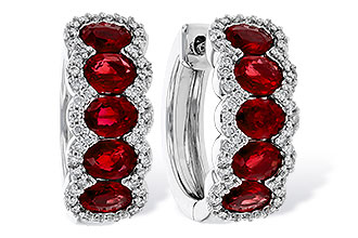 E311-15544: EARRINGS 2.20 TW RUBY 2.45 TGW