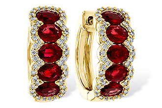 E311-15544: EARRINGS 2.20 TW RUBY 2.45 TGW