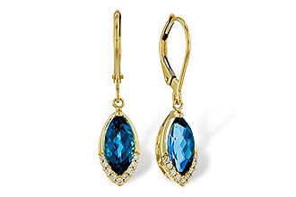 E311-16453: EARR 2.42 TW LONDON BLUE TOPAZ 2.50 TGW (9x5MM MQ)