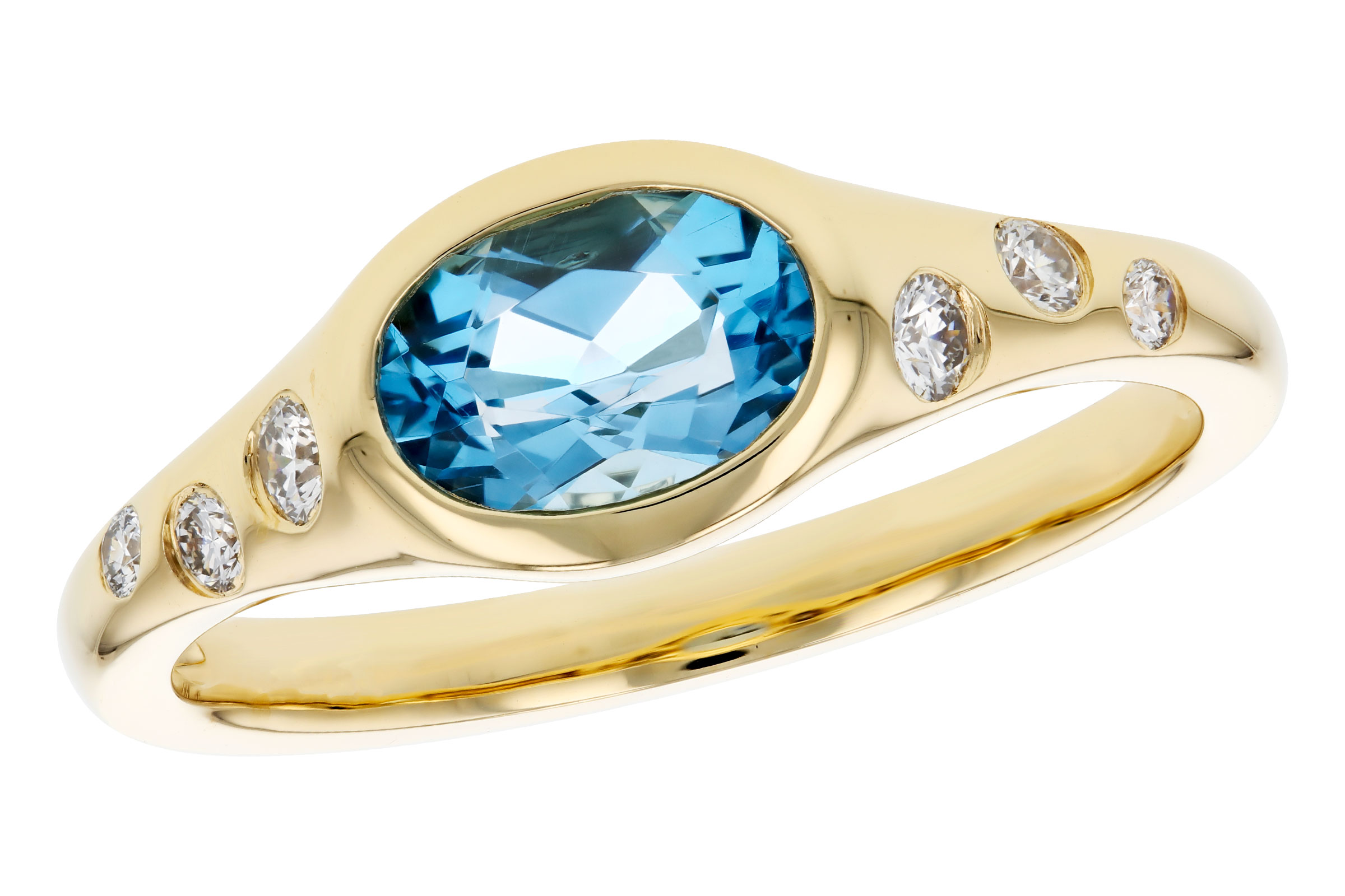 E312-01844: LDS RG .94 BLUE TOPAZ 1.08 TGW (7x5MM OV)