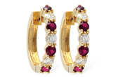 F037-48207: EARRINGS 1.30 RUBY 2.08 TGW