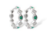 F222-91889: EARRINGS .13 EMERALD .18 TGW