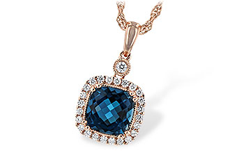 F225-64553: NECK 1.63 LONDON BLUE TOPAZ 1.80 TGW (7MM LBT)