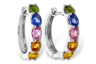F311-11844: EARRINGS 2.20 TW MULTI-COLOR SAPPHIRE