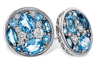 F311-12762: EARRINGS 1.02 TW BLUE TOPAZ 1.18 TGW