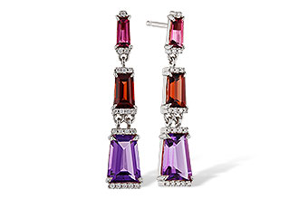 F311-12798: EARRINGS 1.98 SEMI-PREC (PT,GT,AMY) 2.05 TGW