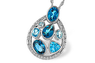 F311-14589: NECKLACE 3.23 TW BLUE TOPAZ 3.38 TGW
