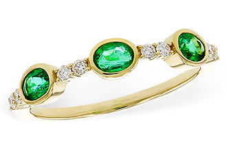 F311-17280: LDS WEDDING RG .46 TW EMERALD .58 TGW