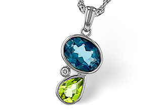 F311-17316: NECKLACE 2.43 SEMI-PREC (PER,LBT) 2.45 TGW
