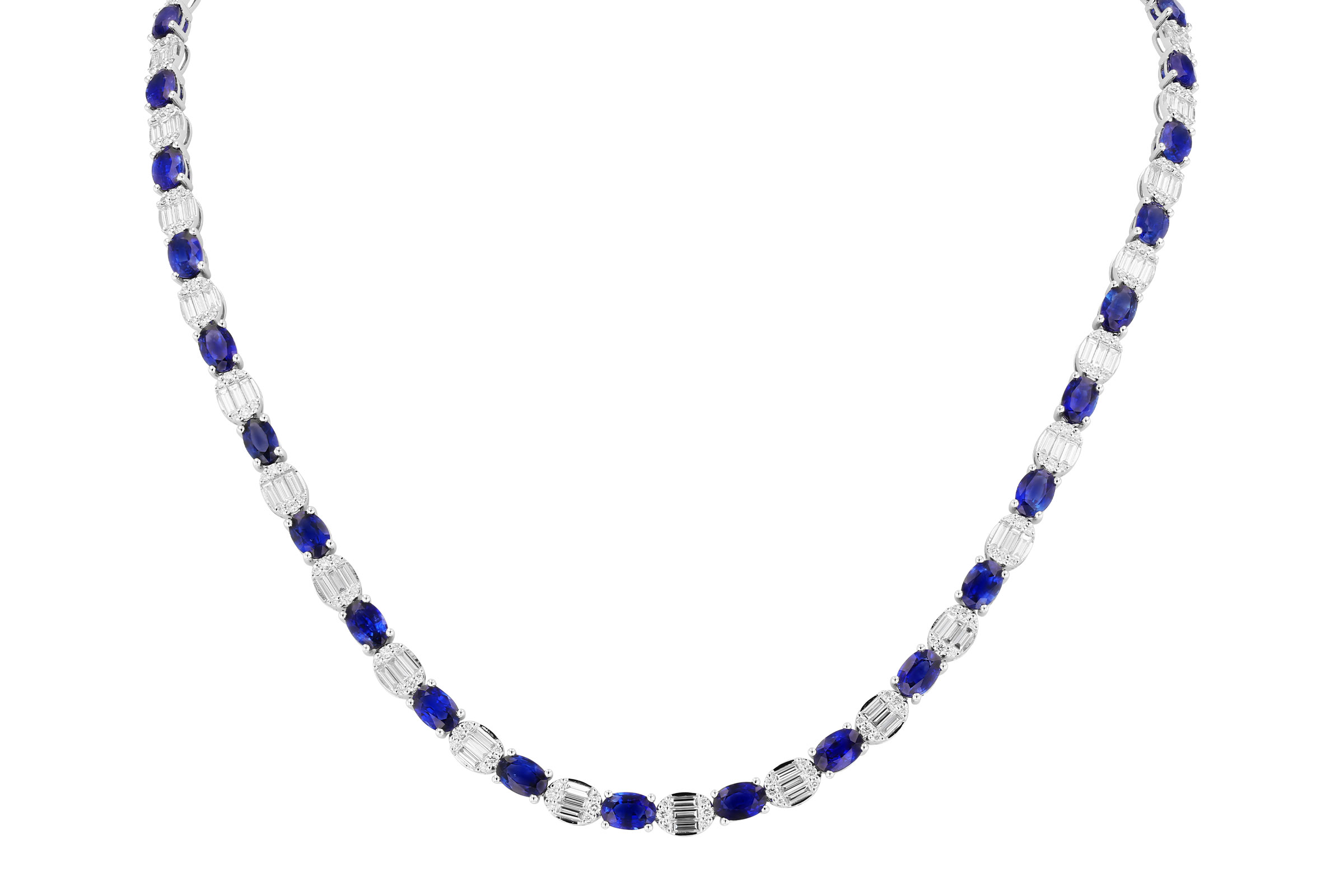 F312-01825: NECKLACE 17.68 TW SAPPHIRE 21.82 TGW (17")