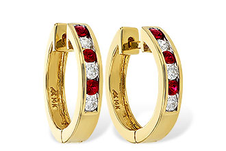 G037-48189: EARRINGS .29 RUBY .50 TGW