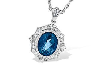 G226-61834: NECK 3.00 LONDON BLUE TOPAZ 3.16 TGW