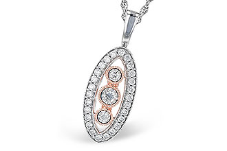 G309-33725: NECKLACE .34 TW (B309-28262 IN WHITE WITH ROSE BEZELS)