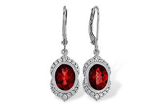 G311-09116: EARRING 3.06 GARNET 3.25 TGW