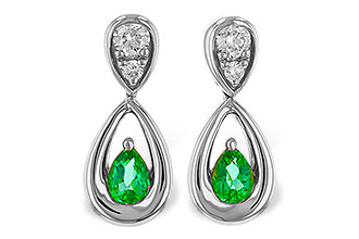 G311-12780: EARRINGS .20 EMERALD .32 TGW (4x3 EMER)