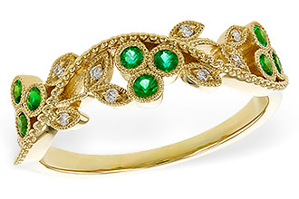 G311-17280: LDS WED RG .17 EMERALD TW .23 TGW
