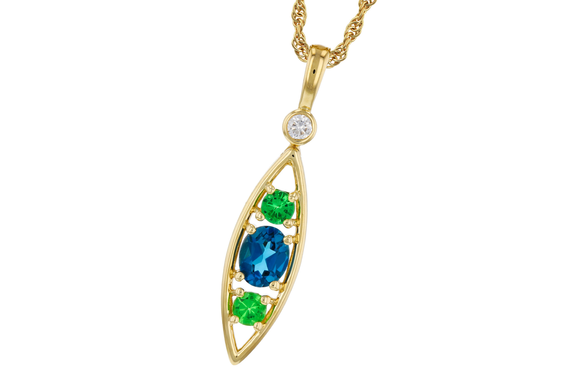 G312-01862: NECKLACE .54 SEMI-PREC (LBT & GR.GT) .58 TGW
