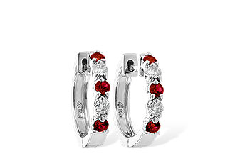 H037-48207: EARRINGS .33 RUBY .52 TGW
