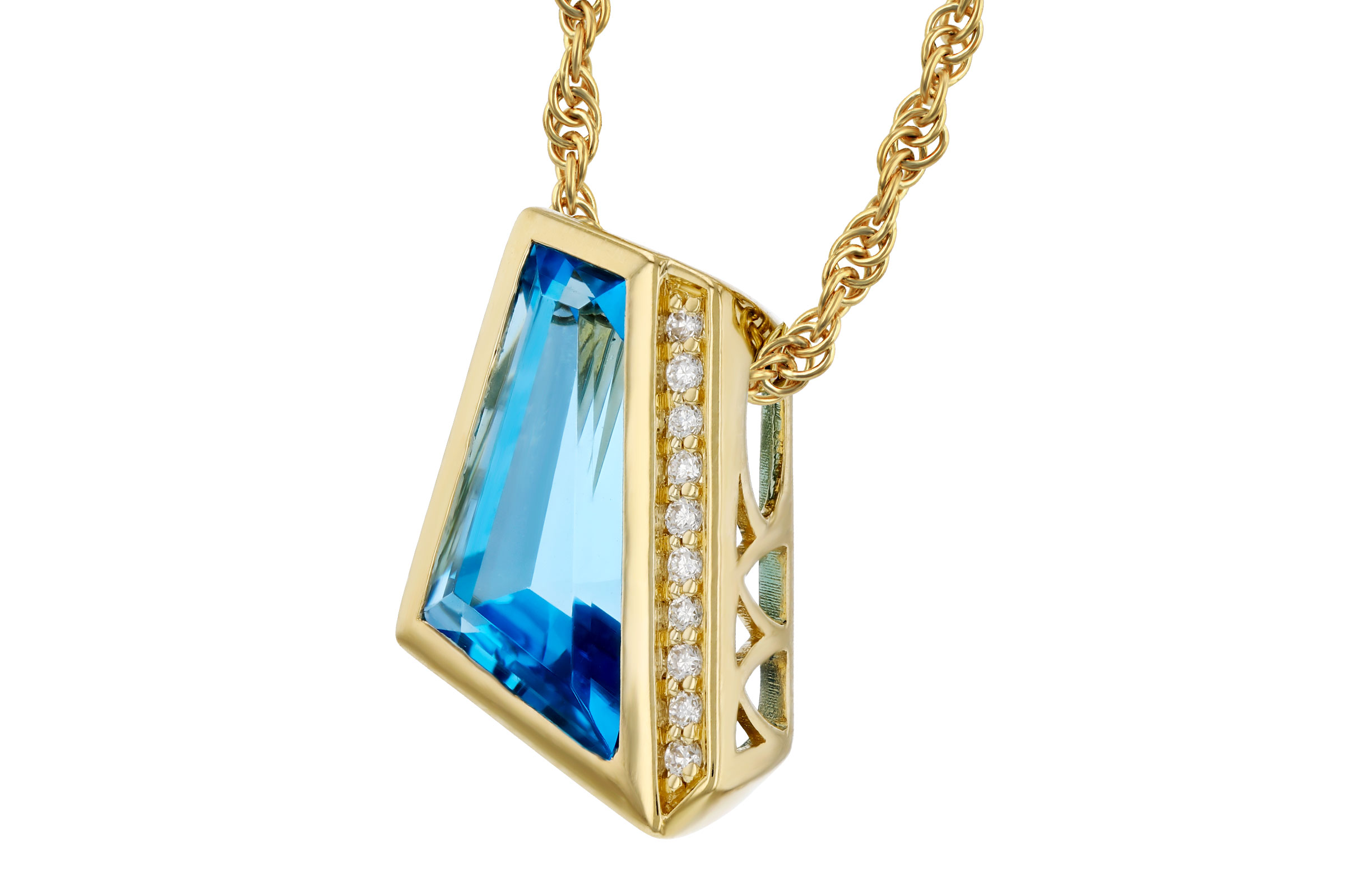 H312-01871: NECKLACE 2.42 SWISS BLUE TOPAZ 2.46 TGW